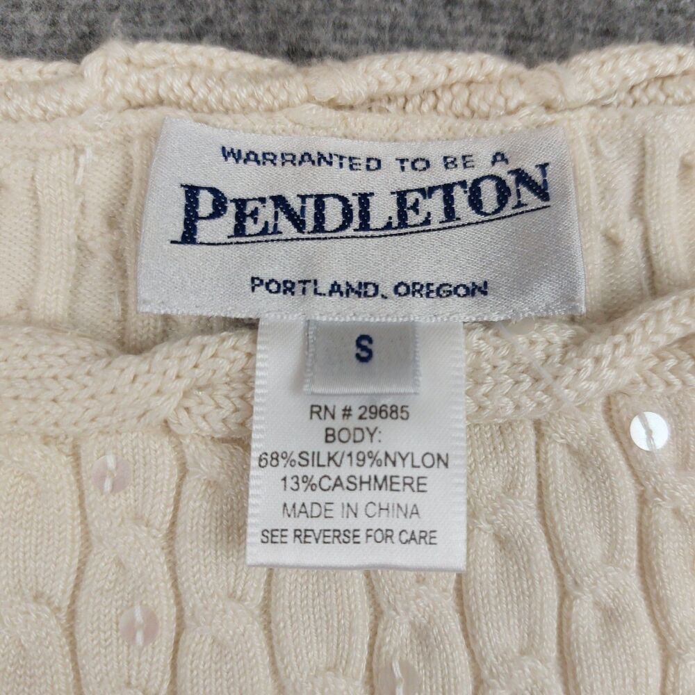Pendleton Cable Knit Pullover Sweater Womens S Iv… - image 4